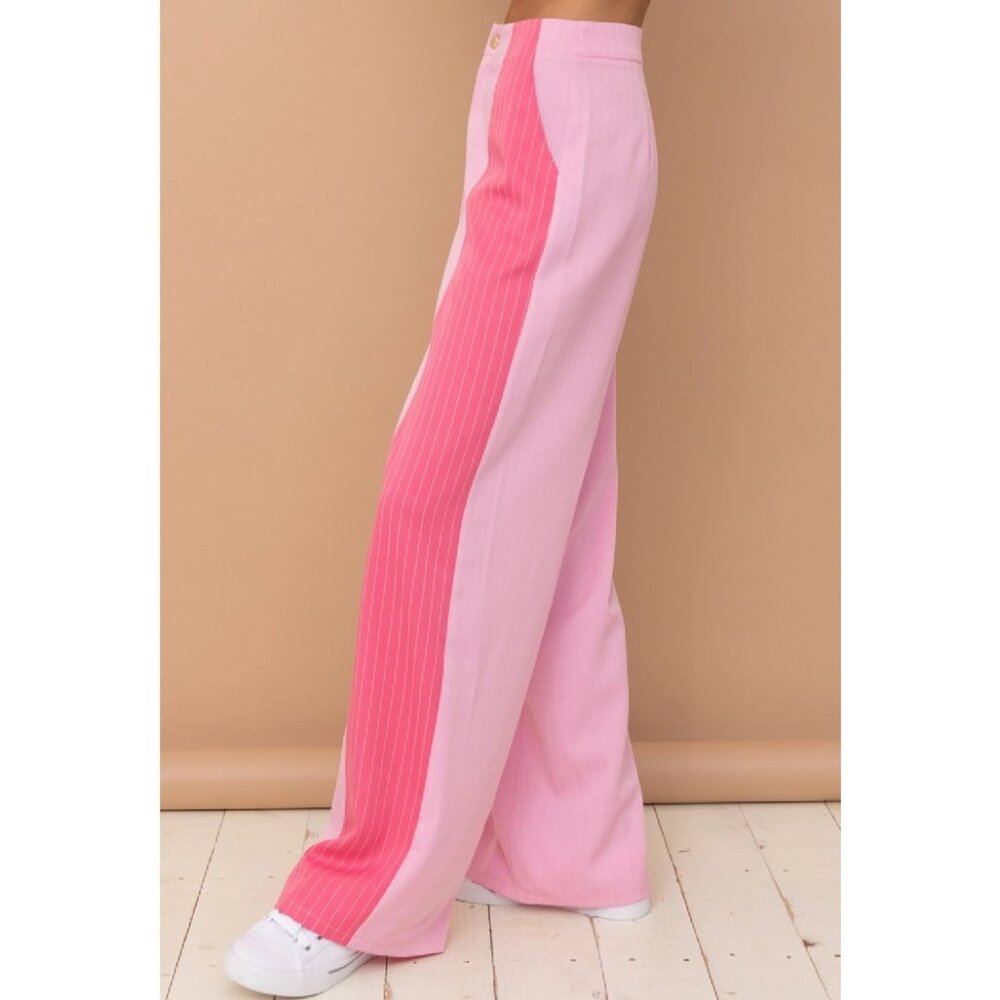 NWT CORI COLORBLOCK TROUSER PANTS, PINK, VARIOUS SIZES